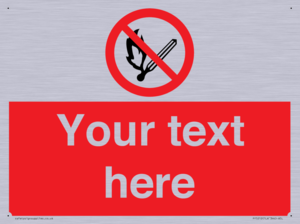 Custom No Open Flames Sign